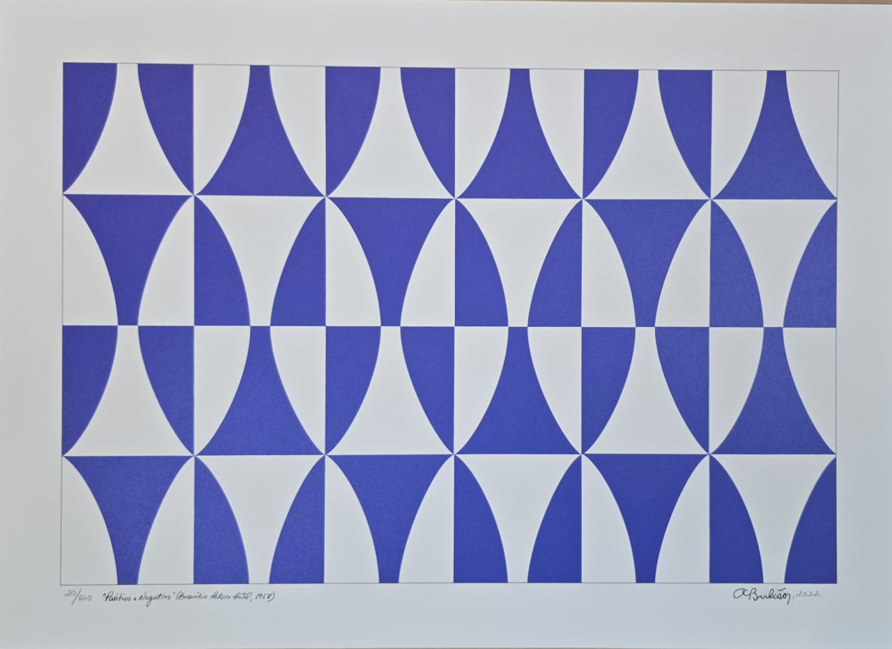 Gravura assinada (positivo e negativo) Athos Bulcão 20/100 50 x 70