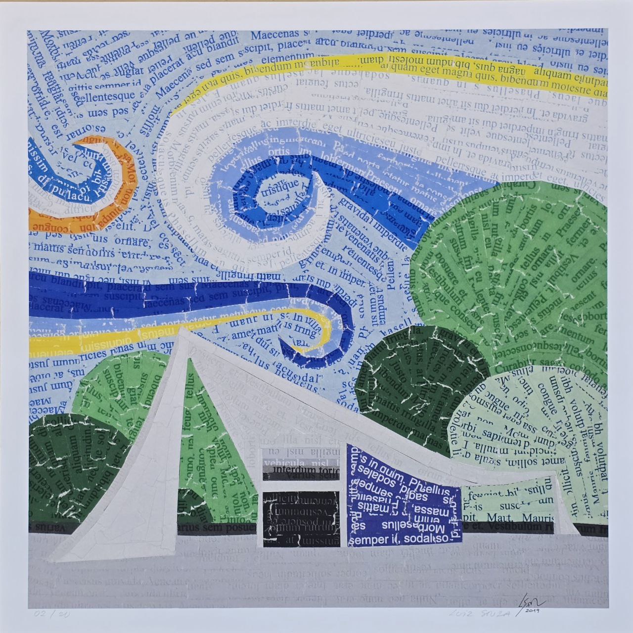 Gravura assinada Gravura (Igrejinha) Luiz Souza Ratao 2/20 55 x 55