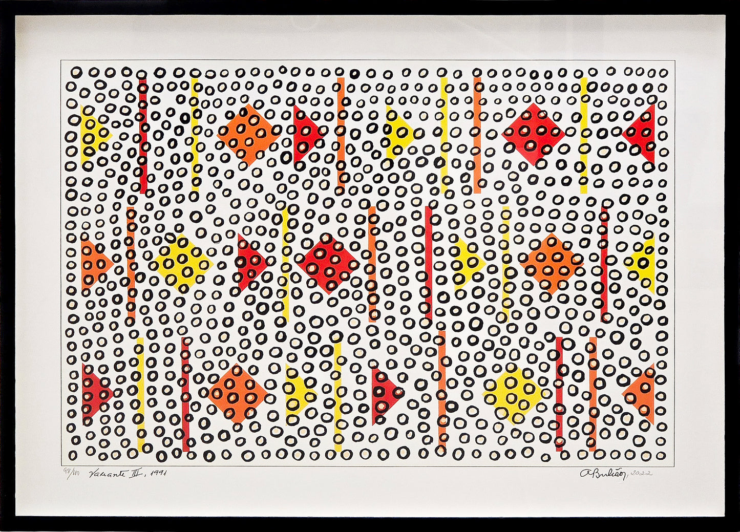 Quadro pronto com gravura Athos Bulcão Variante III 52x72 98/100