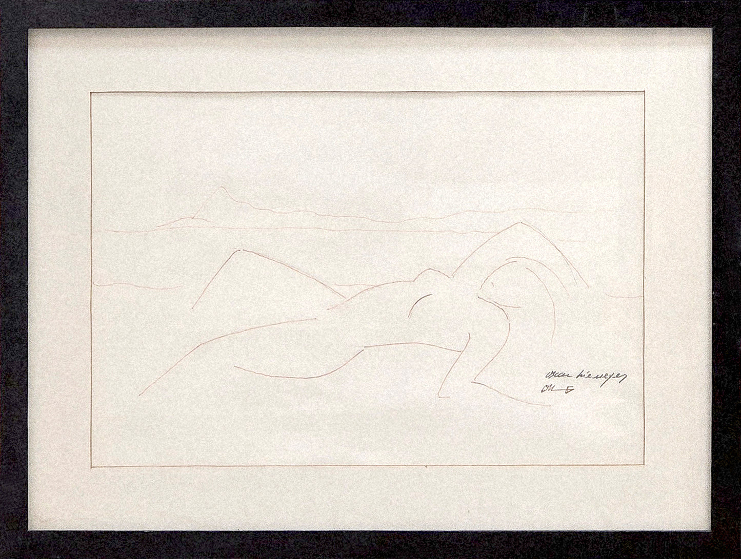 Quadro pronto MULHER original Oscar Niemeyer 54,5x41 -