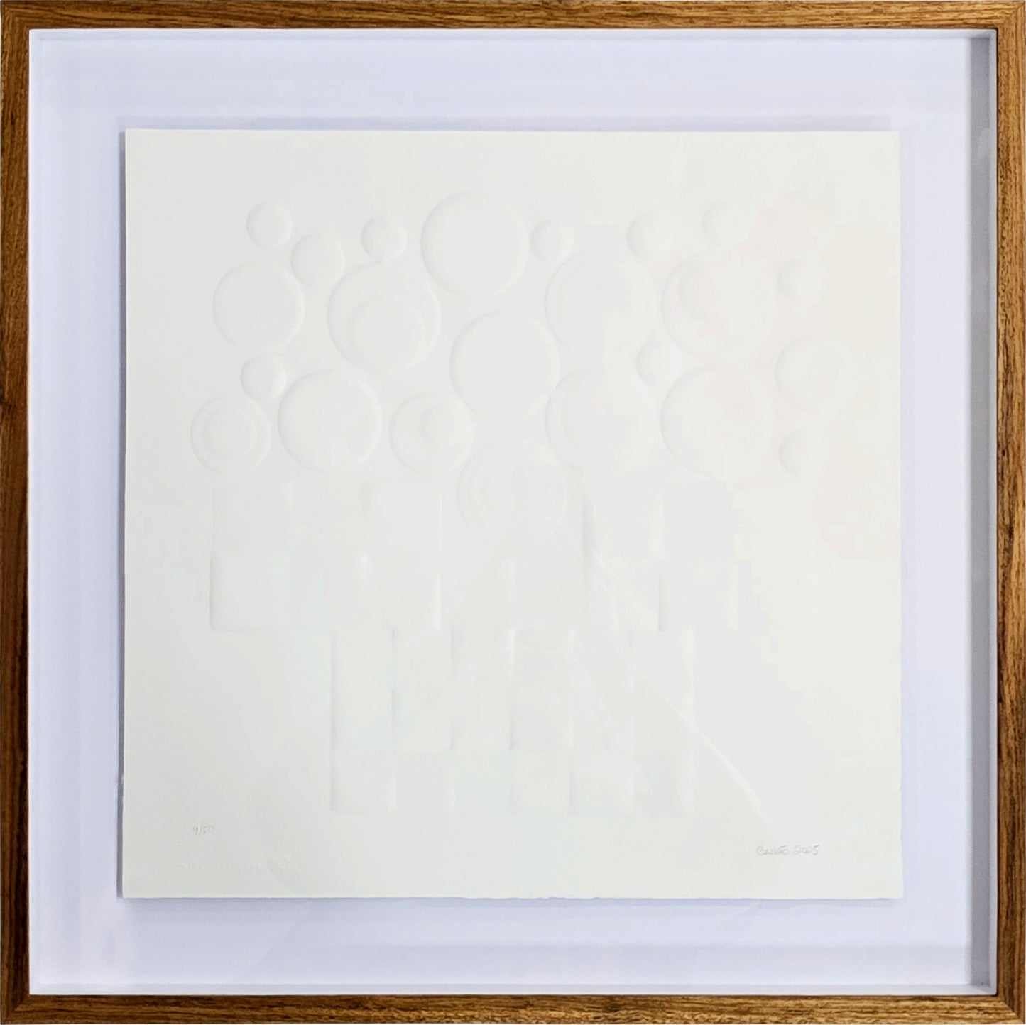 Quadro pronto João.C. Galvão circulos e quadradinhos 58X58 9/50