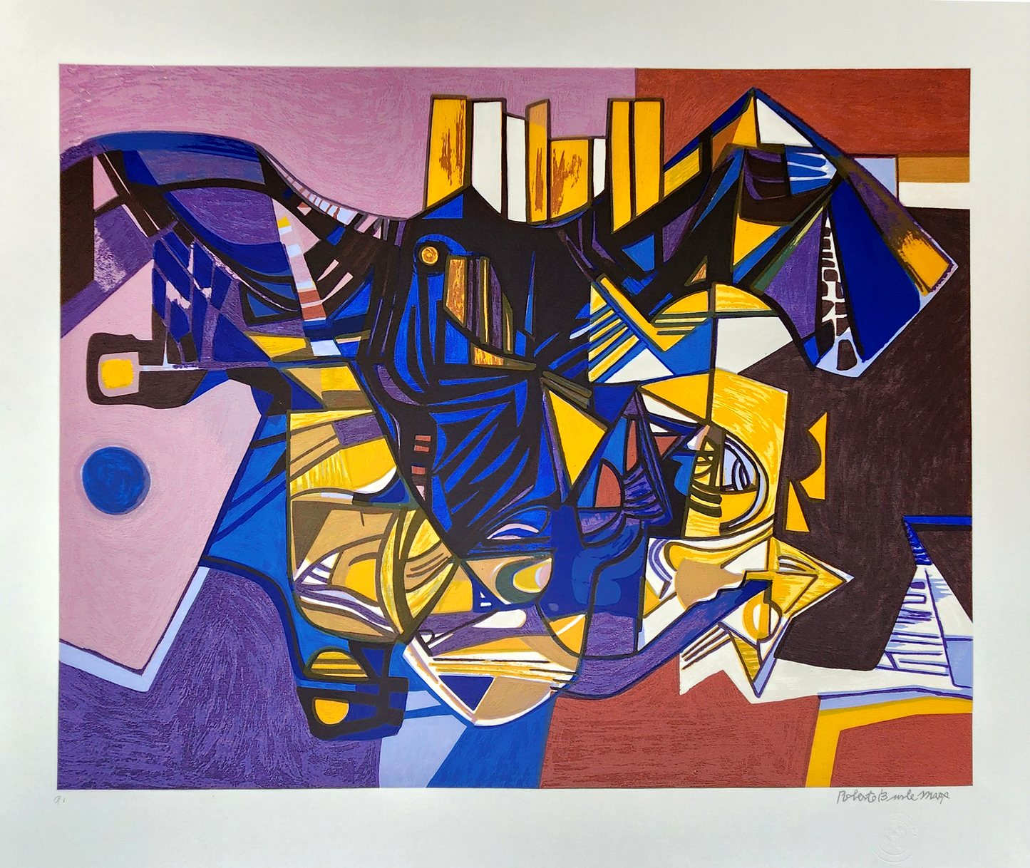 Gravura - Burle Marx - Abstrato 70x80