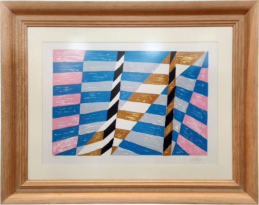 Quadro Alfredo Volpi 60x77 Faixas Diagonais