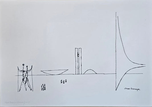 Gravura assinada praça 3 poderes (congresso/horizontal) OSCAR NIERMEYER 87/100 50x70