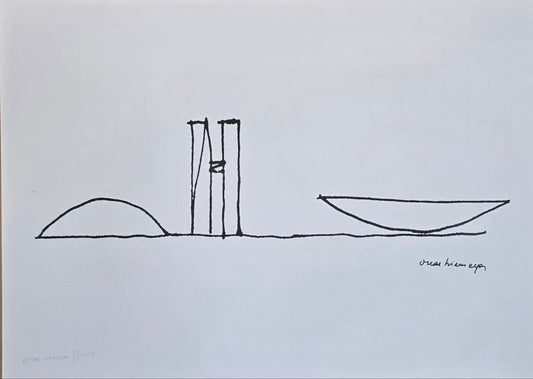 Gravura assinada CONGRESSO OSCAR NIERMEYER  OSCAR NIERMEYER 1/100 50x70