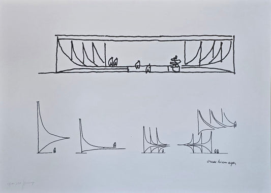 Gravura assinada PALÁCIO DO PLANALTO OSCAR NIERMEYER 13/100 50x70