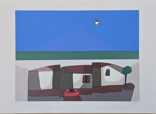 Gravura assinada Pipa e barco Inos Corradin 91/100 70x90