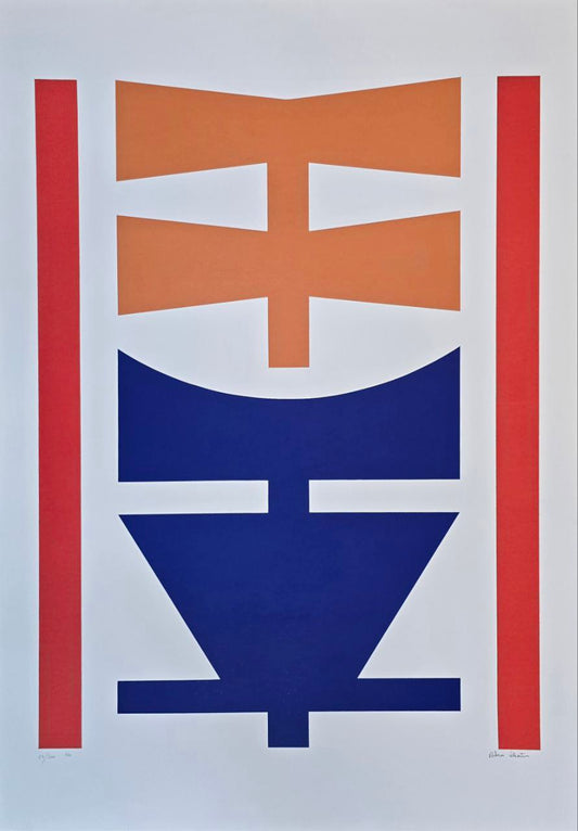 Gravura assinada (laranja) Rubem Valentim 27/100 100x70