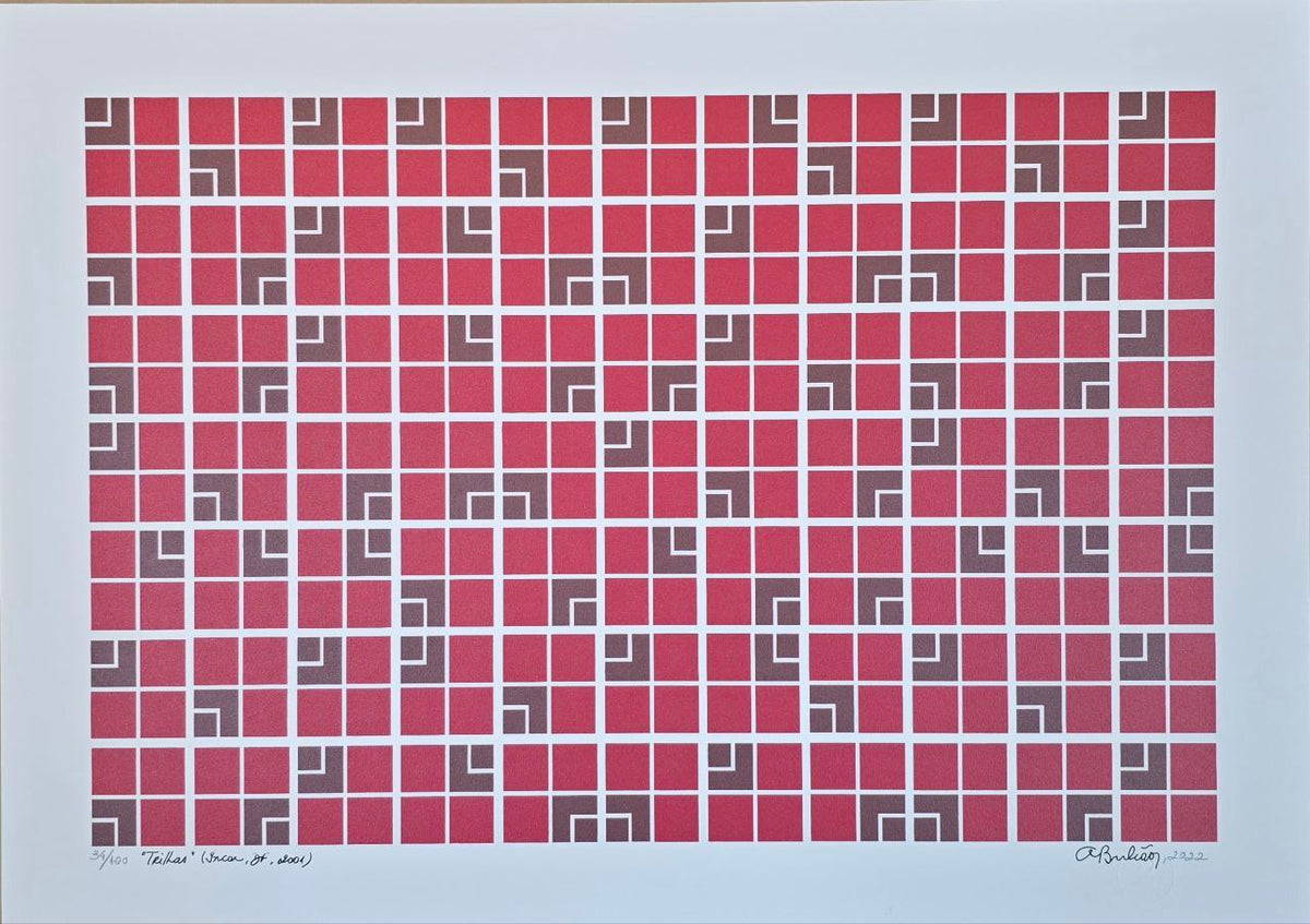 Gravura assinada (Trilha) Athos Bulcão 34/100 50 X 70 – Casa da Moldura