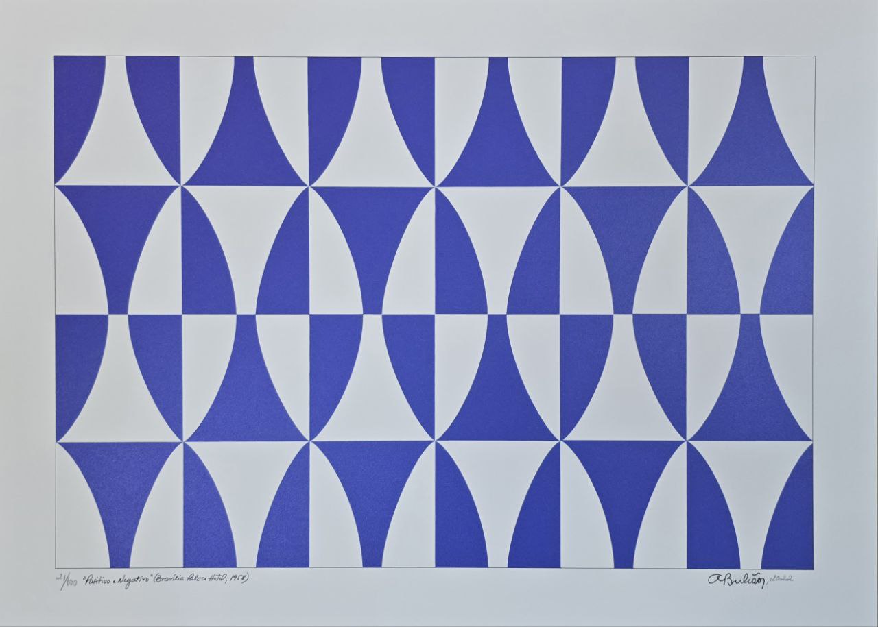 Gravura assinada (positivo e negativo) Athos Bulcão 21/100 50 x 70