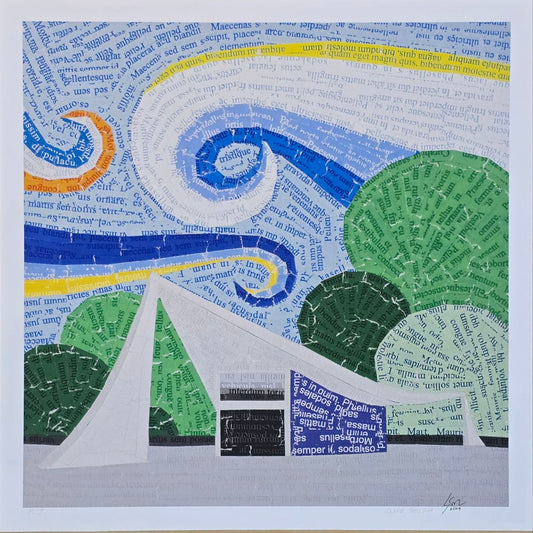 Gravura assinada Gravura (Igrejinha)  Luiz Souza Ratão  PI 55 x 55