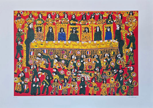 Gravura assinada Santa Ceia   Antônio Poteiro 61/100 80x70