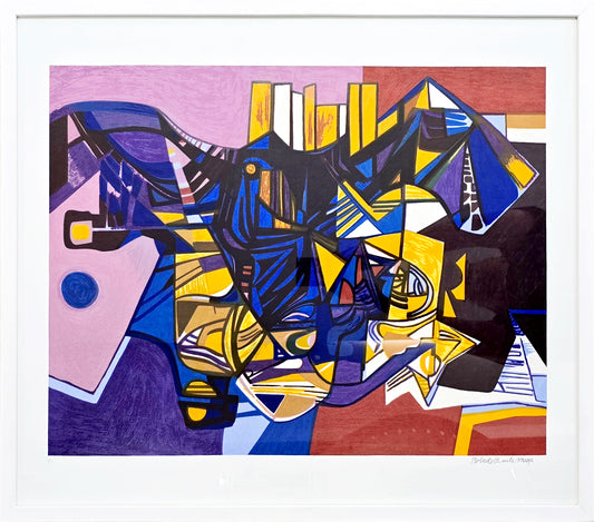 Quadro pronto com gravura assinada Burle Marx  73x83 PI