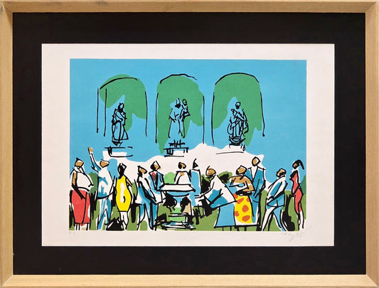 Quadro pronto com gravura assinada Carybé HC 63x48 63x48