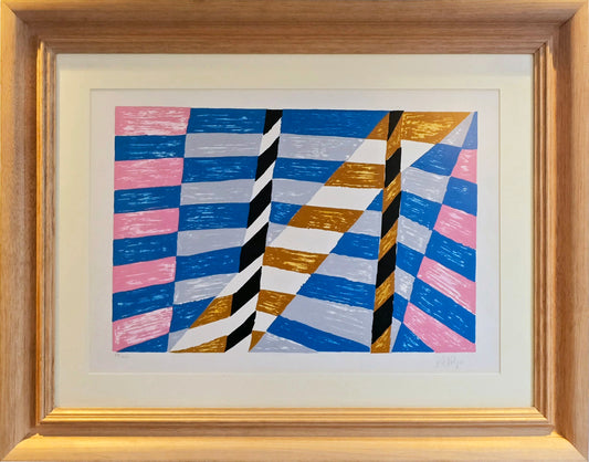 Quadro pronto com gravura assinada Alfredo Volpi  60x77 19/100