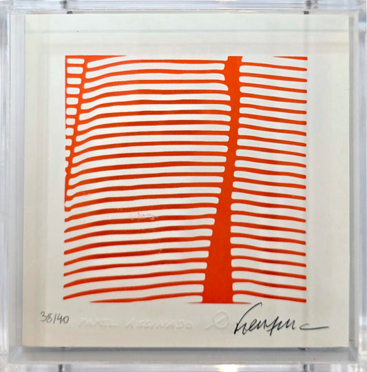 Quadro pronto com gravura assinada Kleber Ventura  15x15 38/40