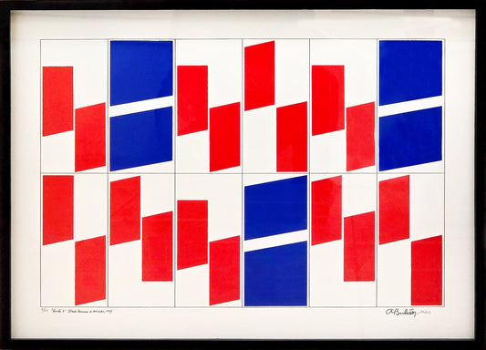 Quadro pronto com gravura assinada Athos Bulcão - Versao I 52x72 6/100