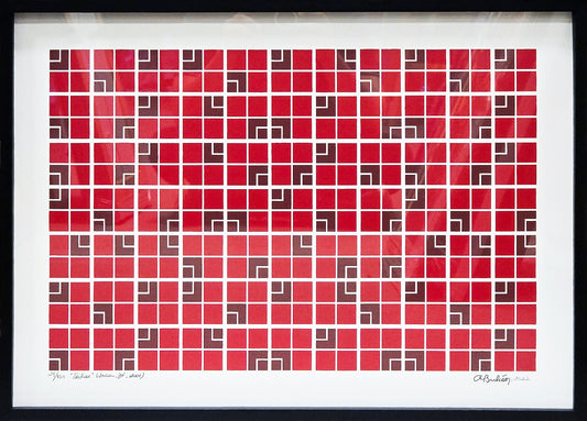 Quadro pronto com gravura assinada Athos Bulcão - Trilhas  52x72  29/100