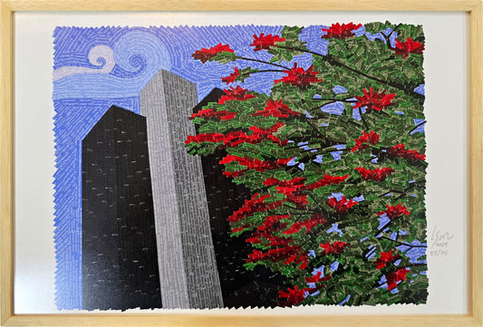 Quadro pronto com gravura assinada Ratão Banco Central  49x33,5 45780