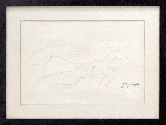 Quadro pronto  MULHER original Oscar Niemeyer 54,5x41 -