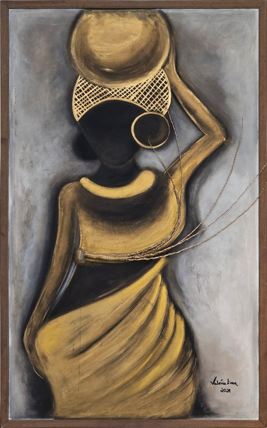 Quadro pronto tela pintada a mão Valeria Lima   102x53