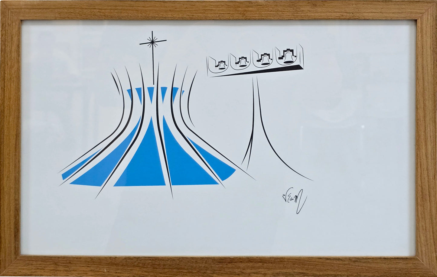 Quadro pronto assinado Kai Mishima - Catedral  43x28