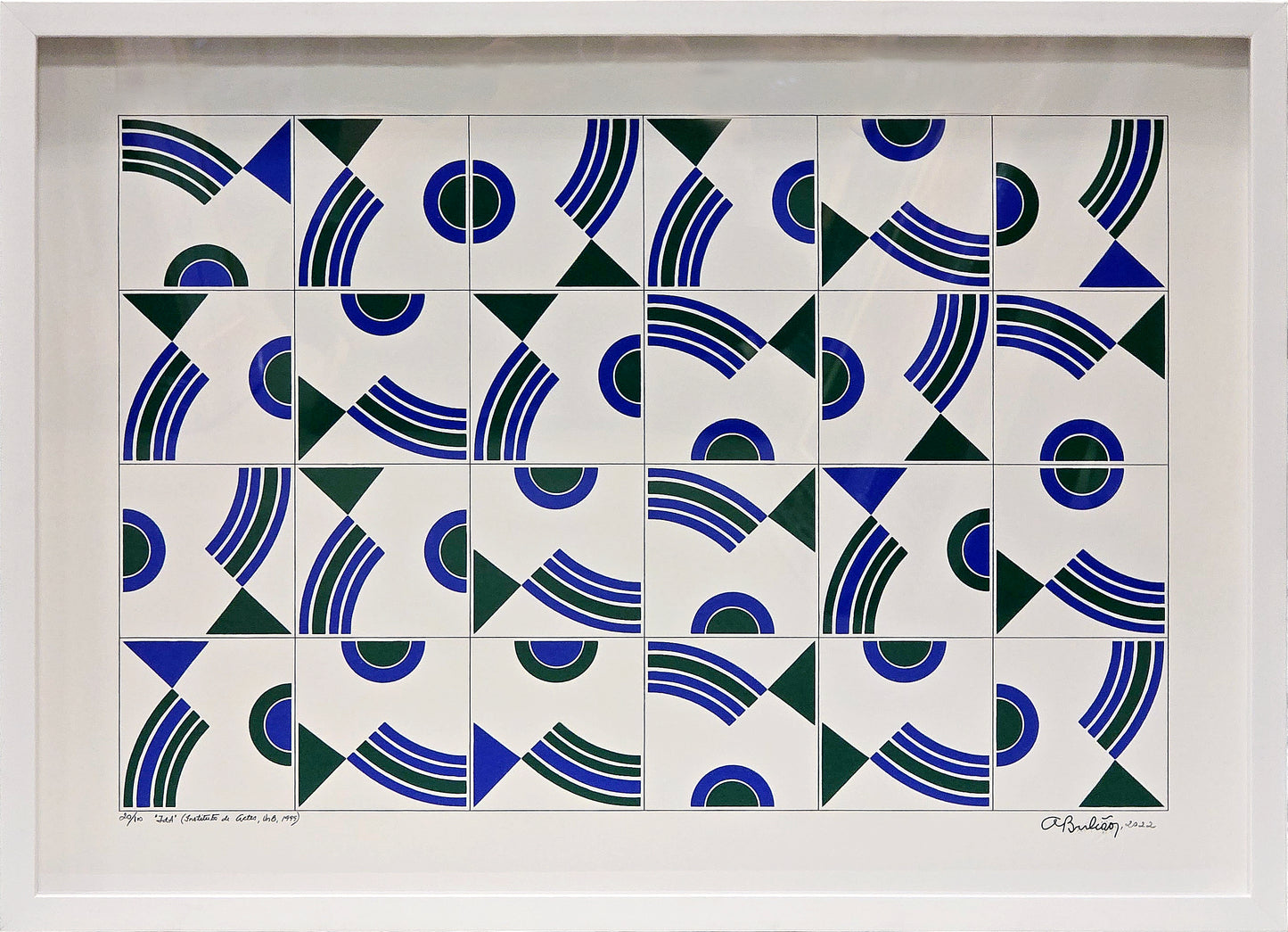 Quadro prontro com gravura assinada Athos Bulcão - IDA  53x73 20/100