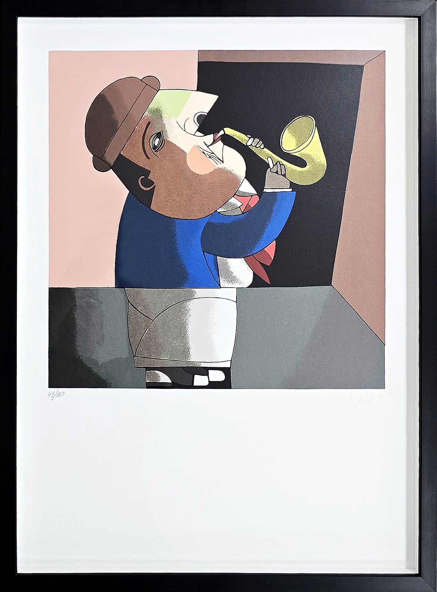 Quadro pronto com gravura assinada Inos Corradin  51x69,5 43/100