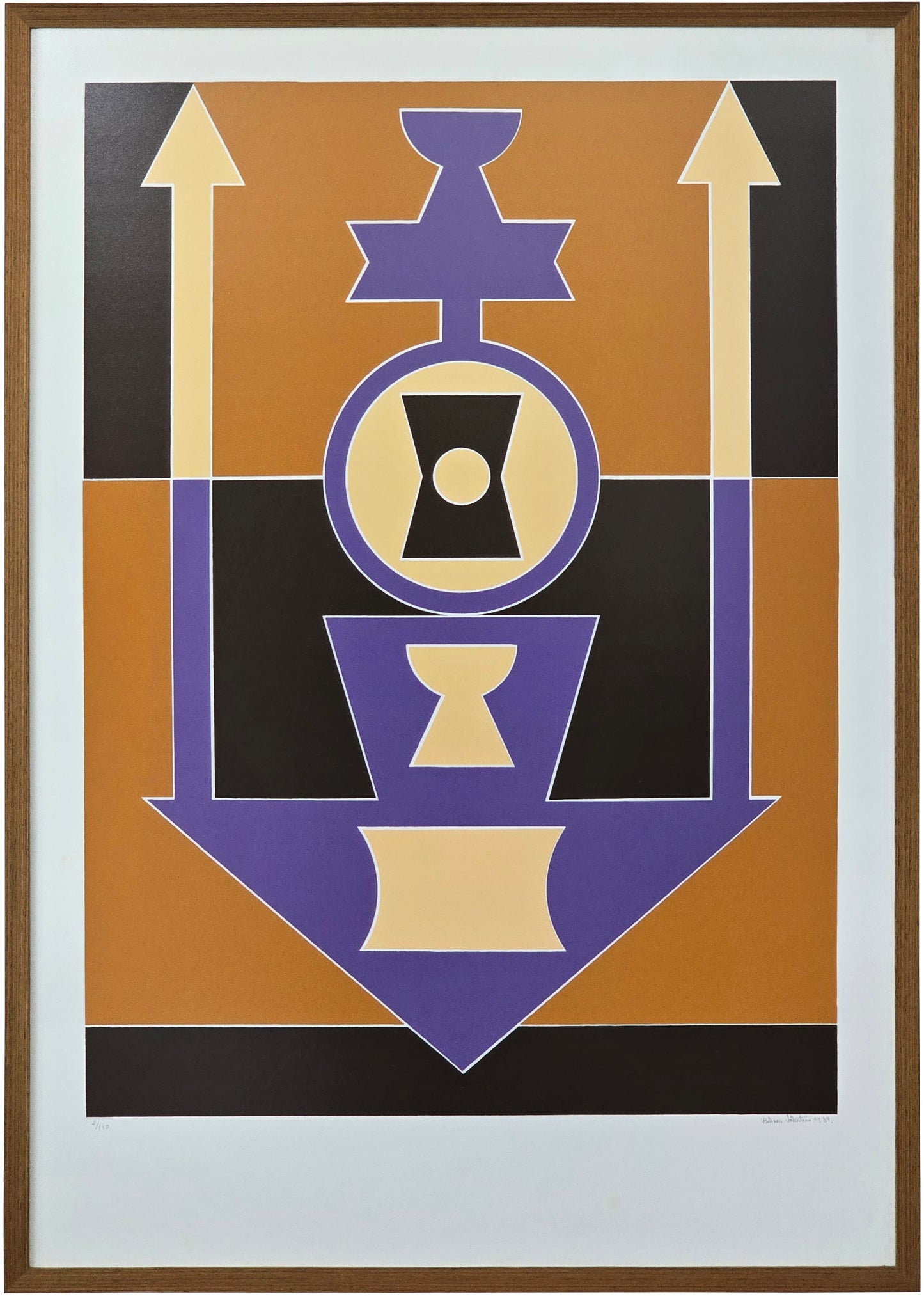 Quadro pronto com gravura assinada Rubem Valentim  73x103 2/140