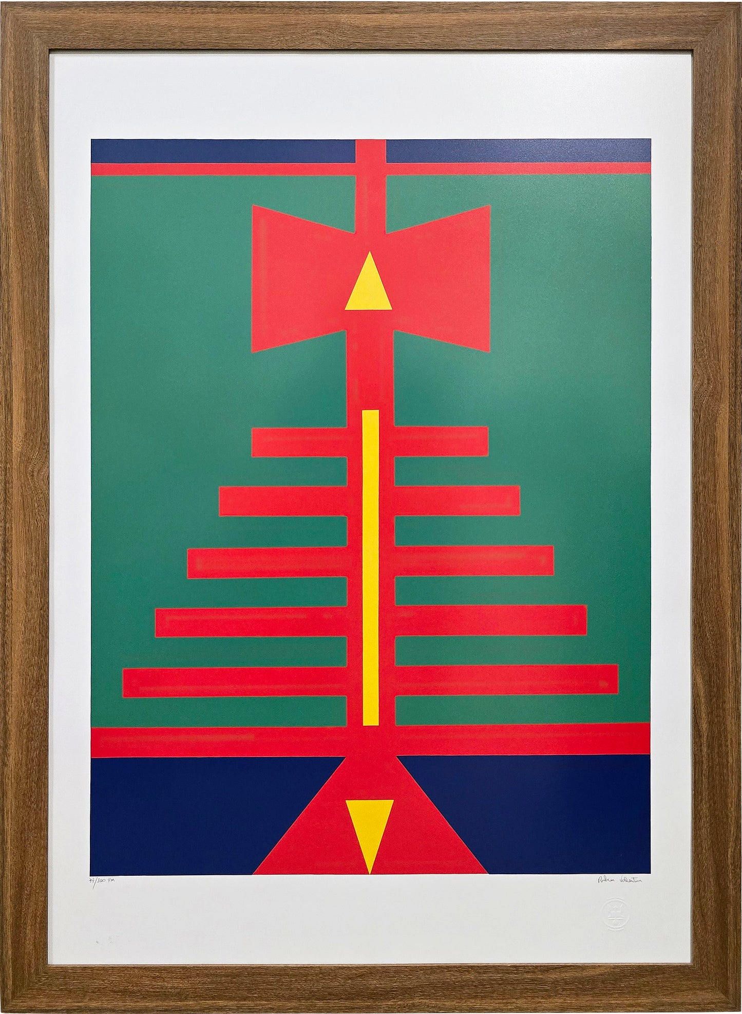 Quadro Pronto VERDE AMARELO VERMELHO AZUL GEOMETRICO 109X79 74/100