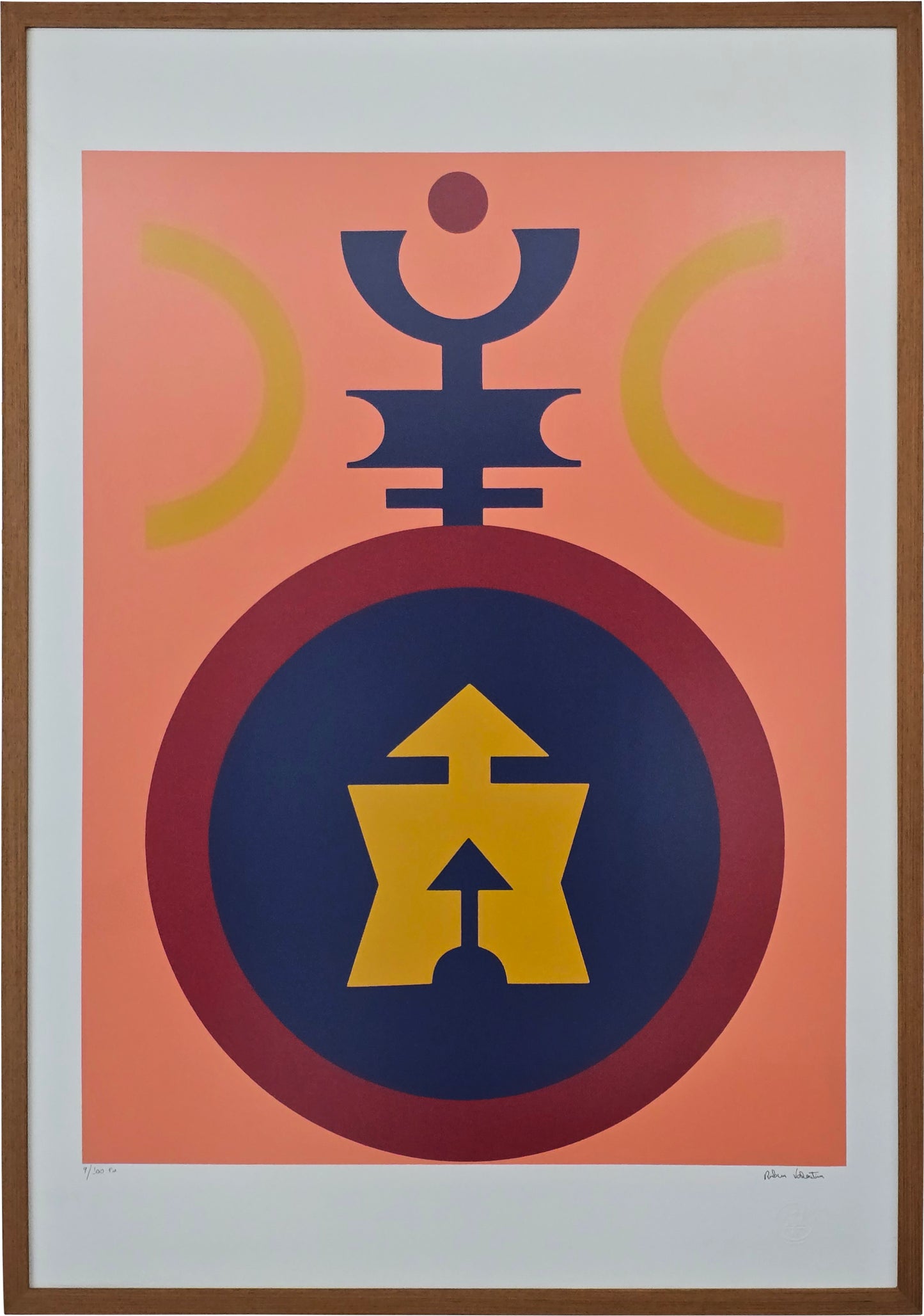 Quadro pronto com gravura assinada Rubem Valentim 103x72 9/100