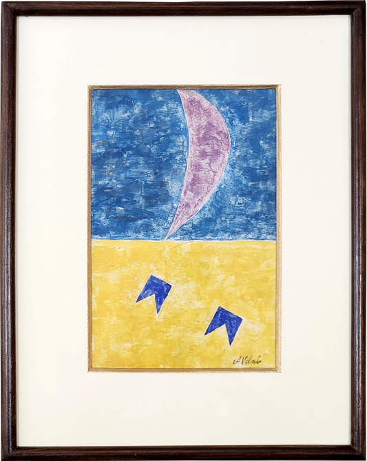 Quadra Alfredo Volpi 35,5x 28cm  Vela e Bandeirinha