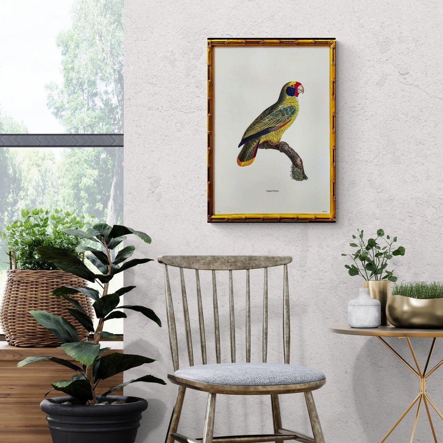 Quadro - Gravura pássaros (50,5 cm x 35,5 cm)