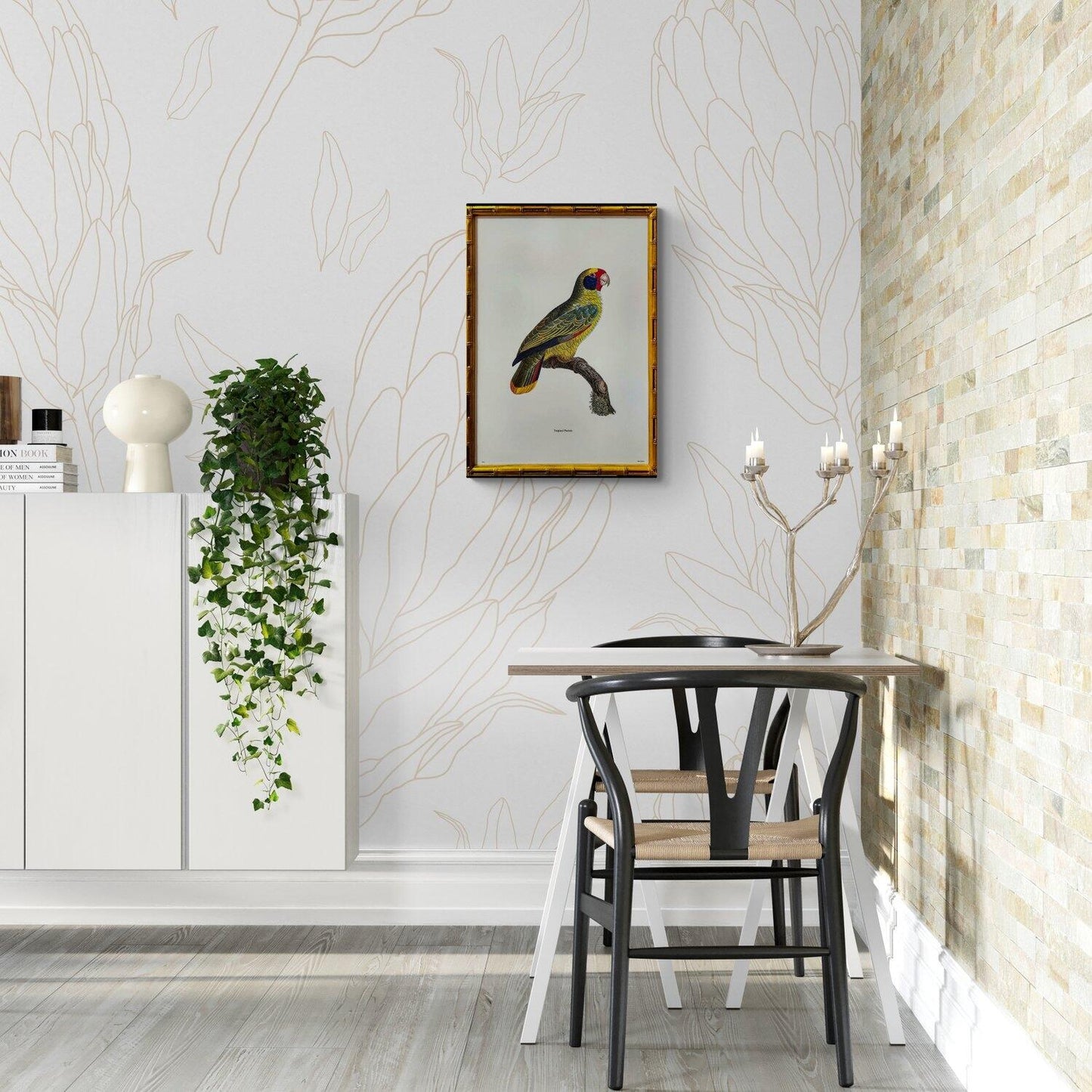 Quadro - Gravura pássaros (50,5 cm x 35,5 cm)